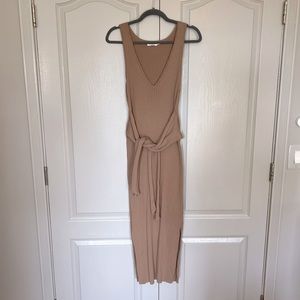 Good American Belted Body Dress in Taupe Sz M